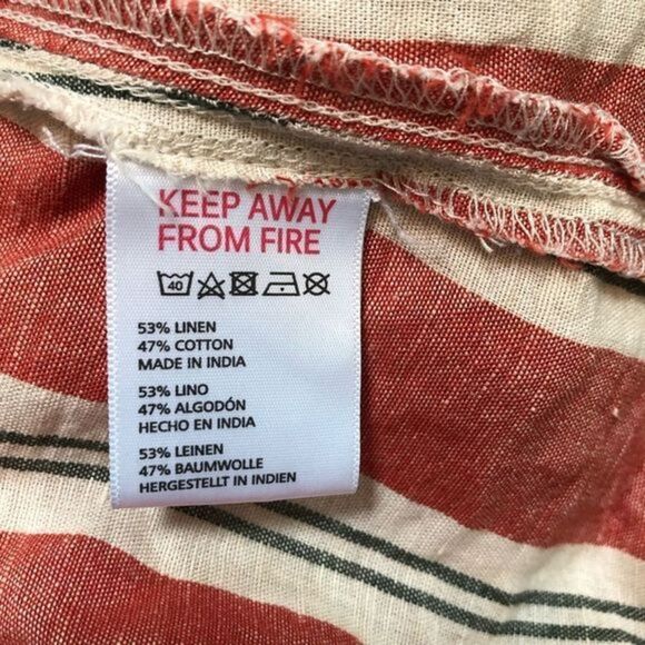 Urban Outfitters striped‎ linen mini dress with buttons woman’s size M - Picture 10 of 11